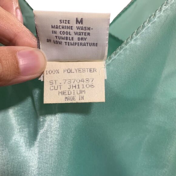 Jayre Womens Vintage Made in USA Satin Mint Green Camisole Top M Y2K 90s - Picture 3 of 4